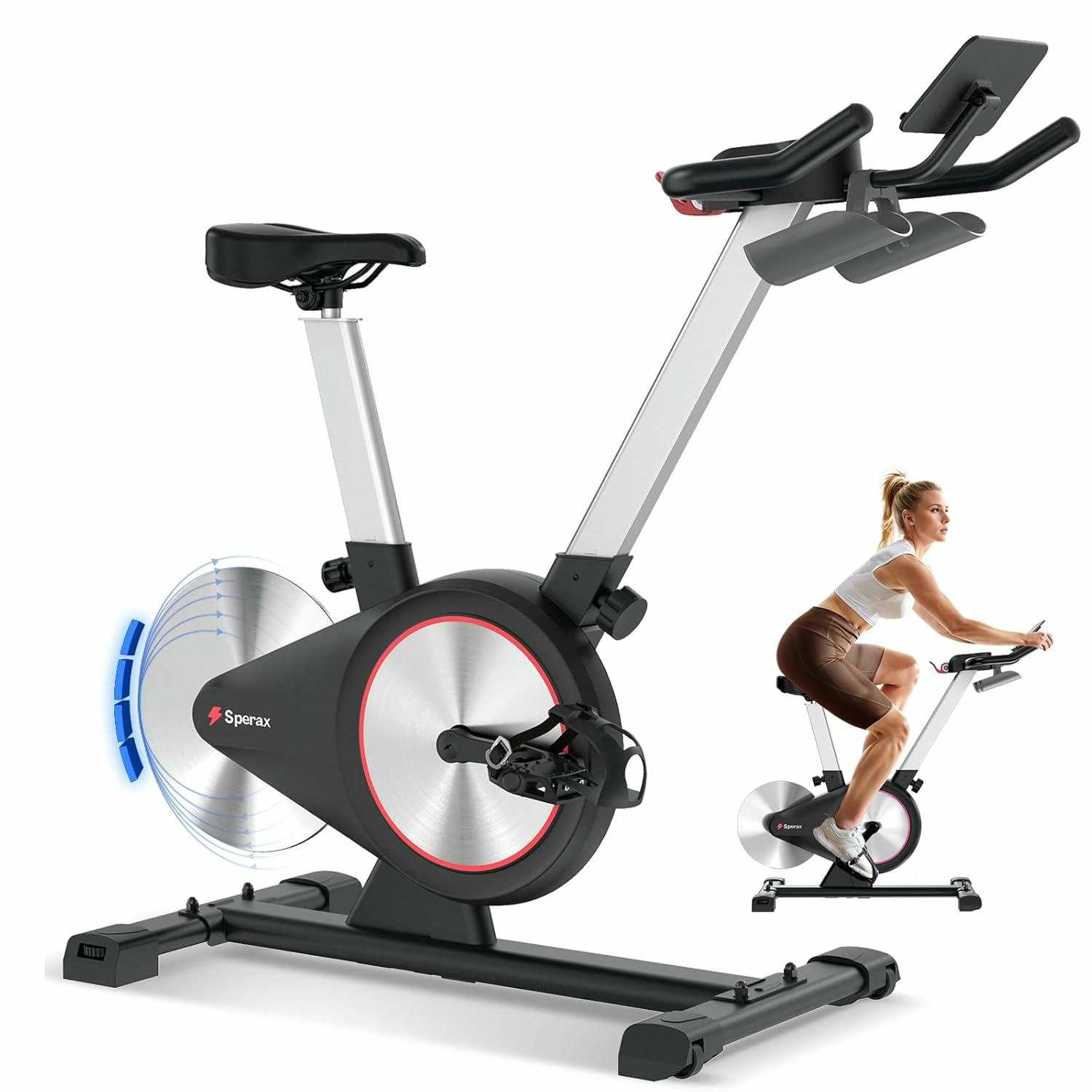 Bicicleta de Spinning Estática Sperax con Resistencia Magnética, Silenciosa y Ajustable, Asiento Cómodo y Manillar Antideslizante – Ideal para Entrenamiento en Casa