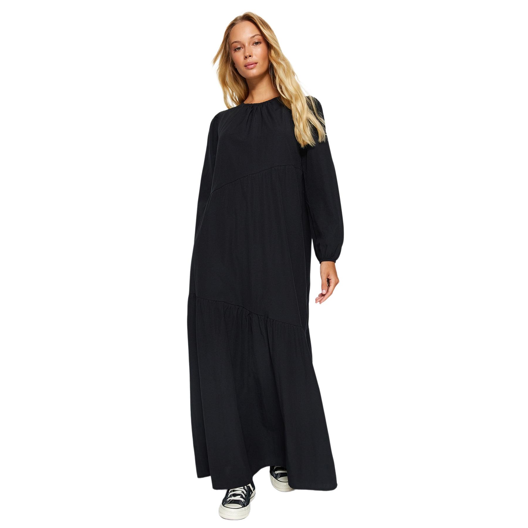 Trendyol Mujer Negro Vestido Elegante Largo Maxi - Ideal Para Fiestas Talla 42