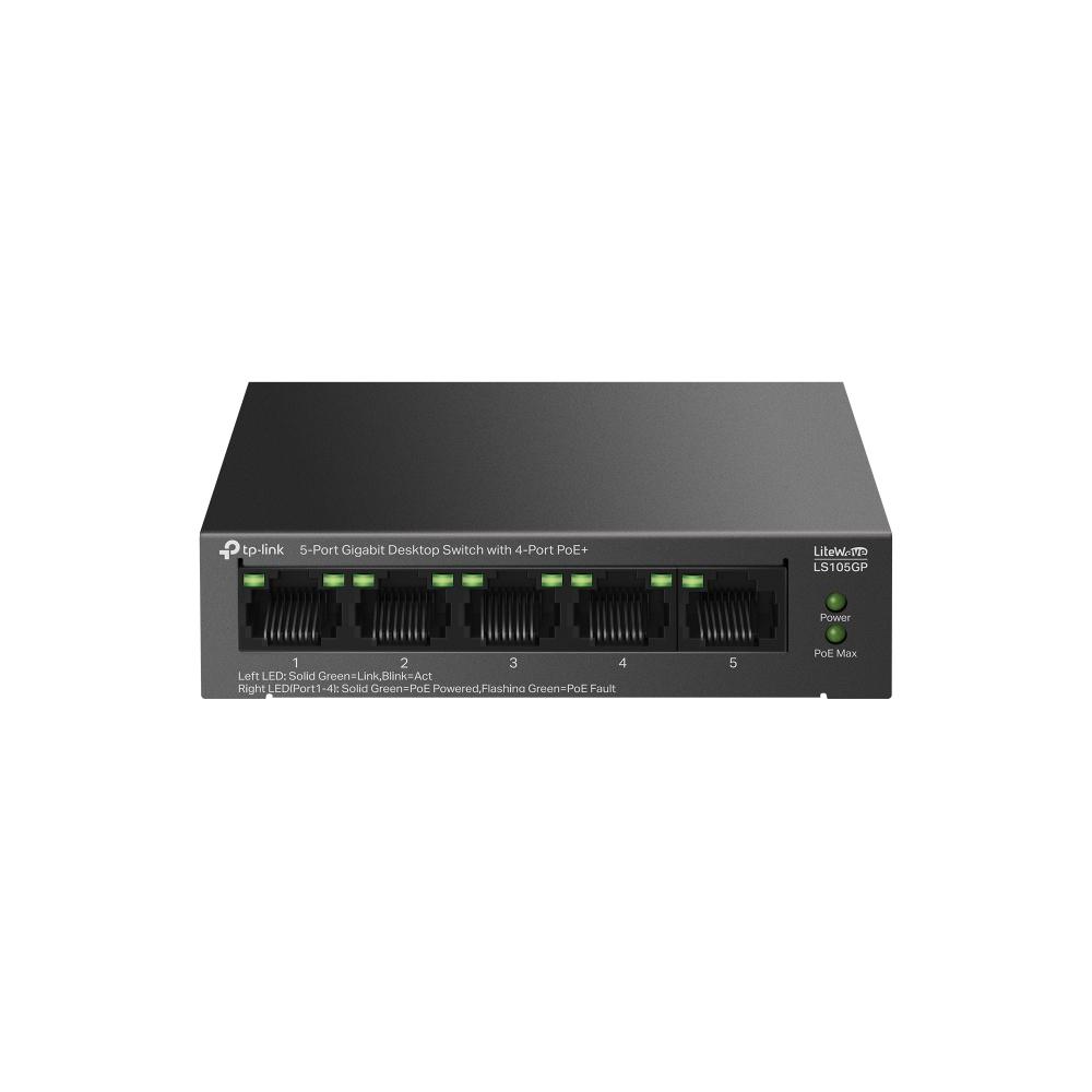 TPLINK Tp-link LS105GP Switch Gigabit Ethernet (10/100/1000) Poe Negro No Administrado