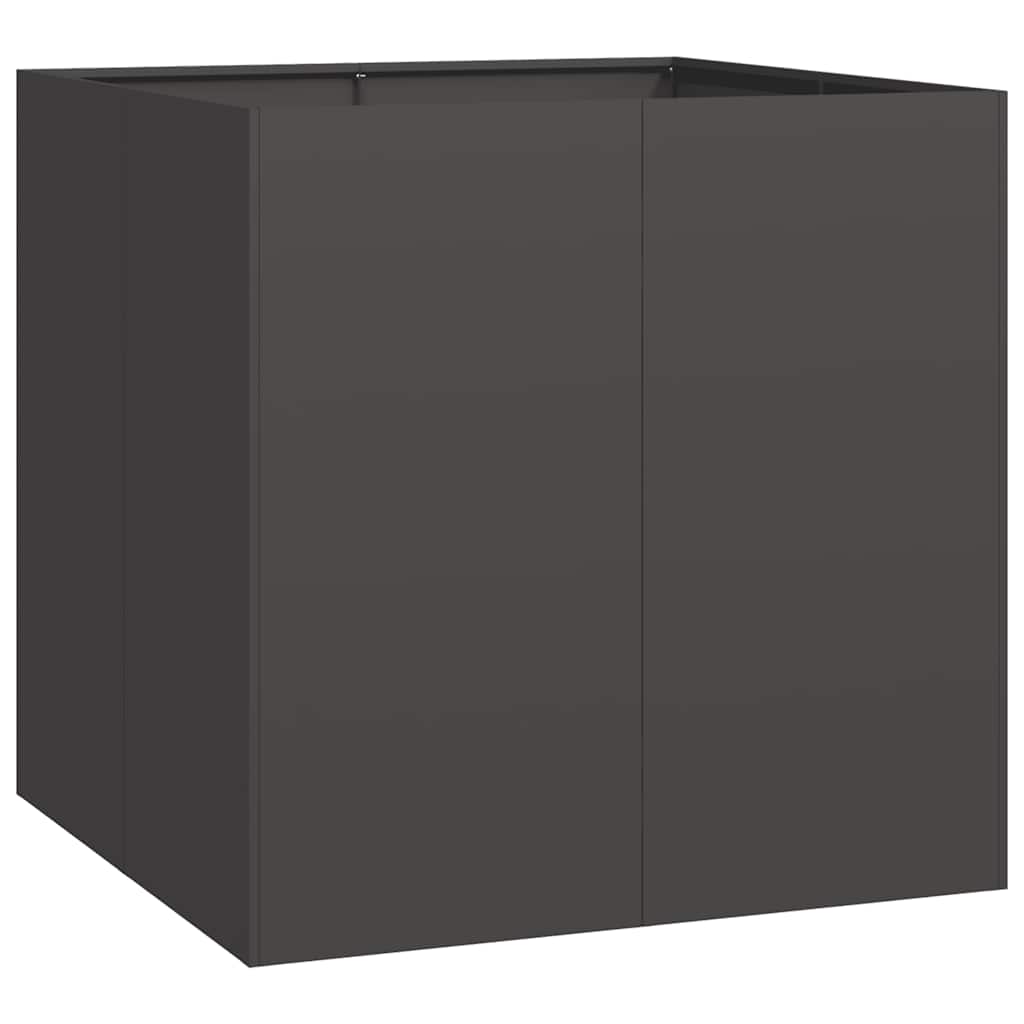 vidaXL Jardinera acero negro 80x80x80 cm