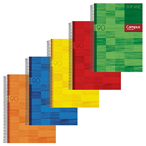 Campus - Bloc A4 Espiral Tapa Extradura CuadrÃ­cula 5x5 mm Pack 4 unidades