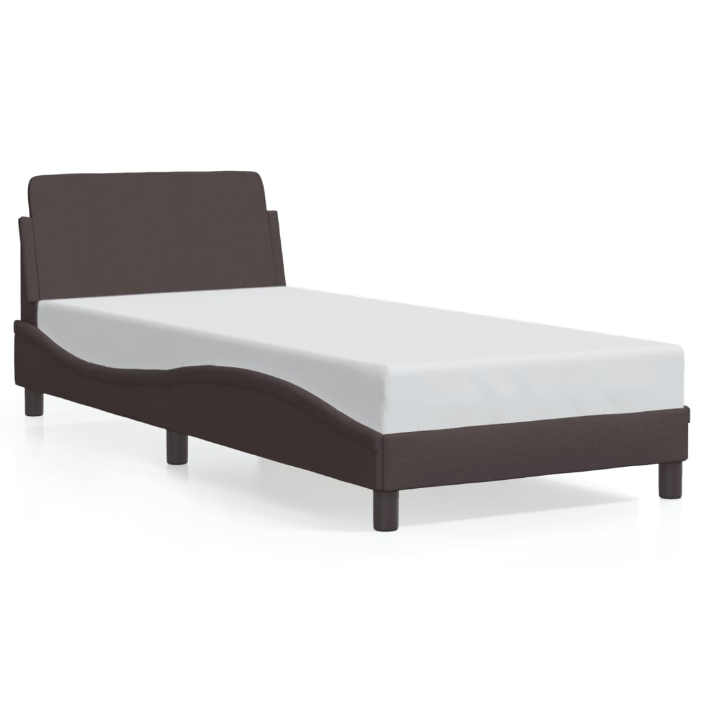vidaXL Estructura de cama Dover tela marrón oscuro 90x200 cm