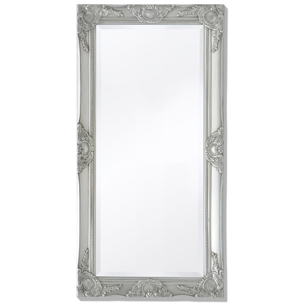 vidaXL Espejo de pared estilo barroco plateado 100x50 cm
