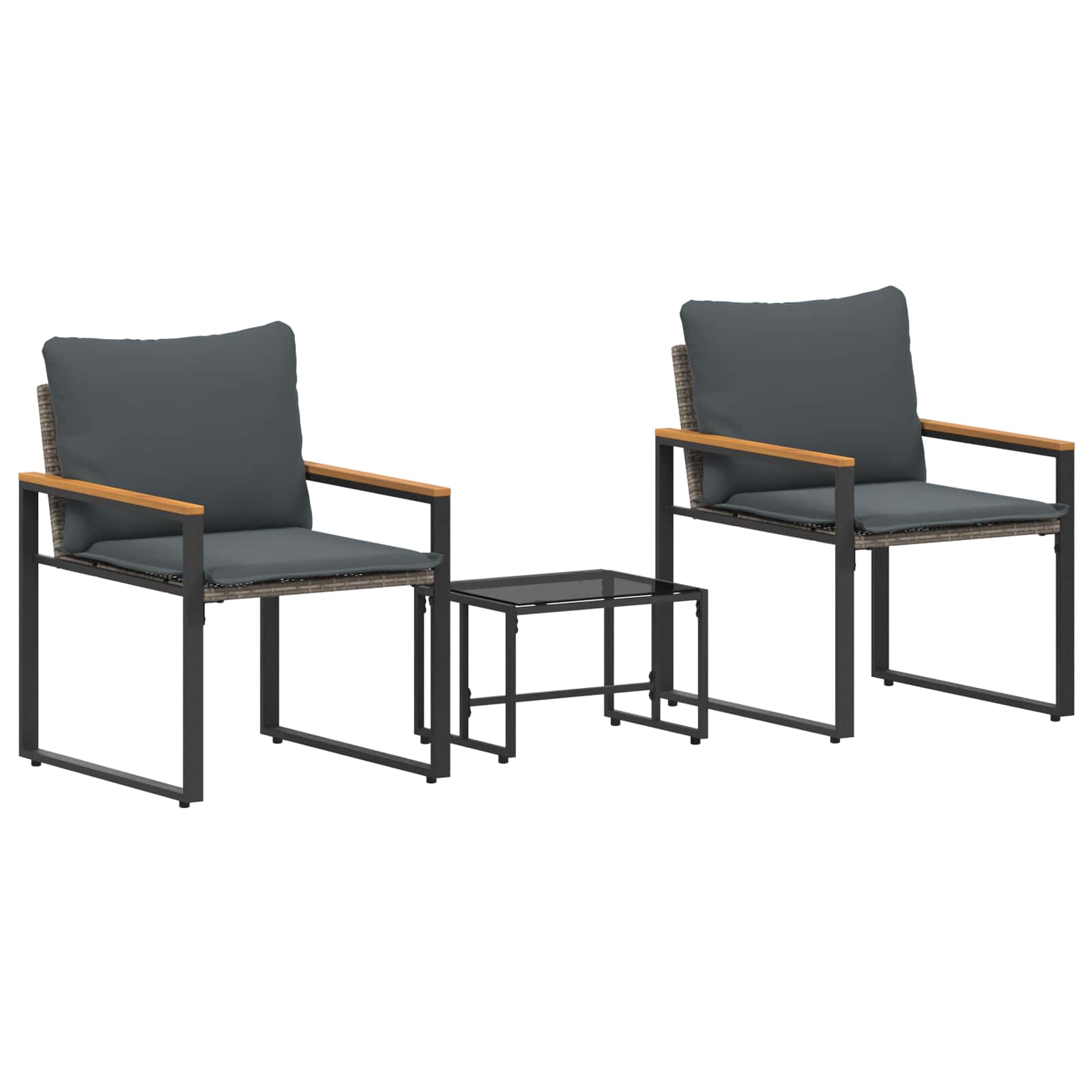 vidaXL Juegos de muebles con cojín 3 pcs Ratán