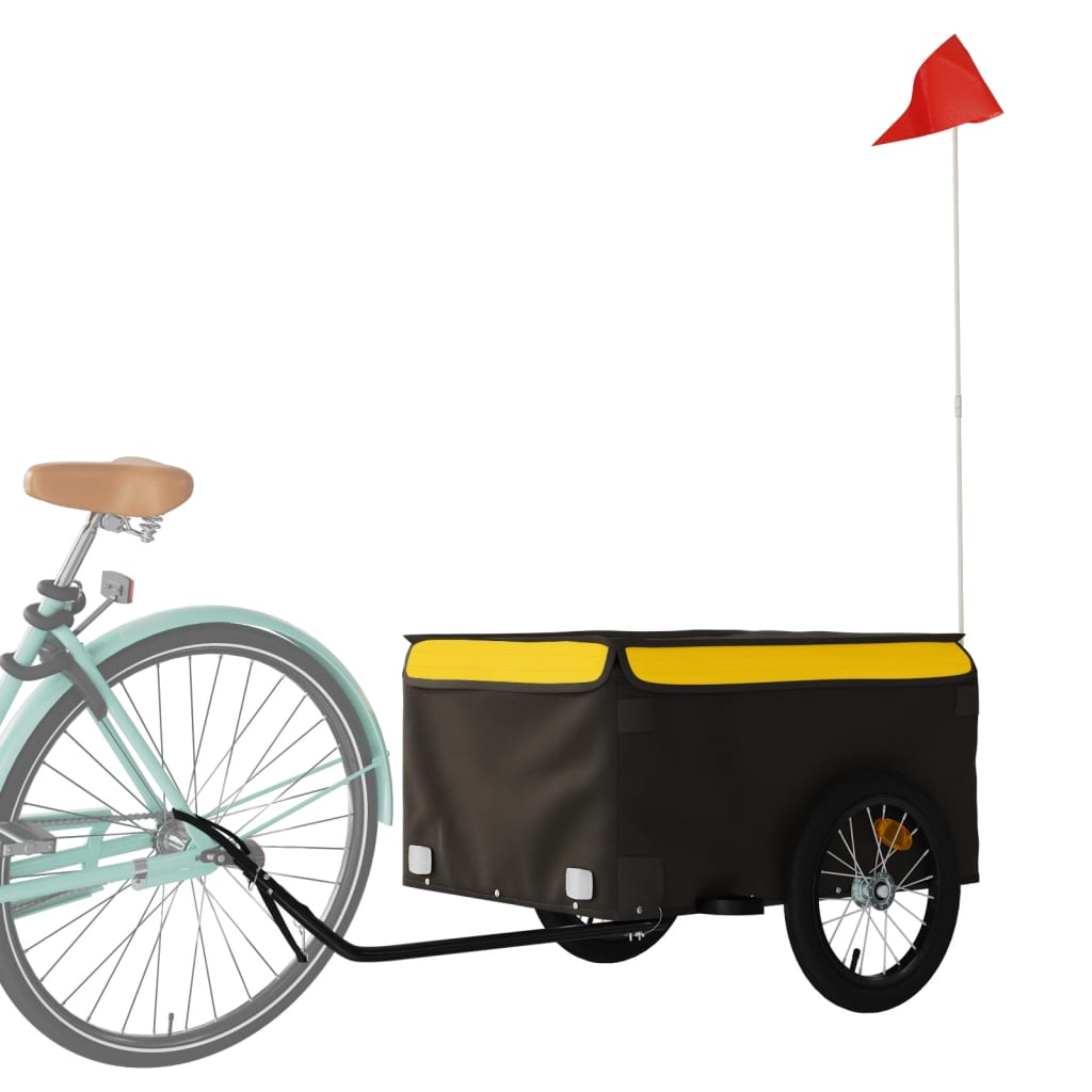 vidaXL Remolque para Bicicleta de Carga Carrito para Bici Hierro 45 kg Color Negro, Amarillo, Azul y mas