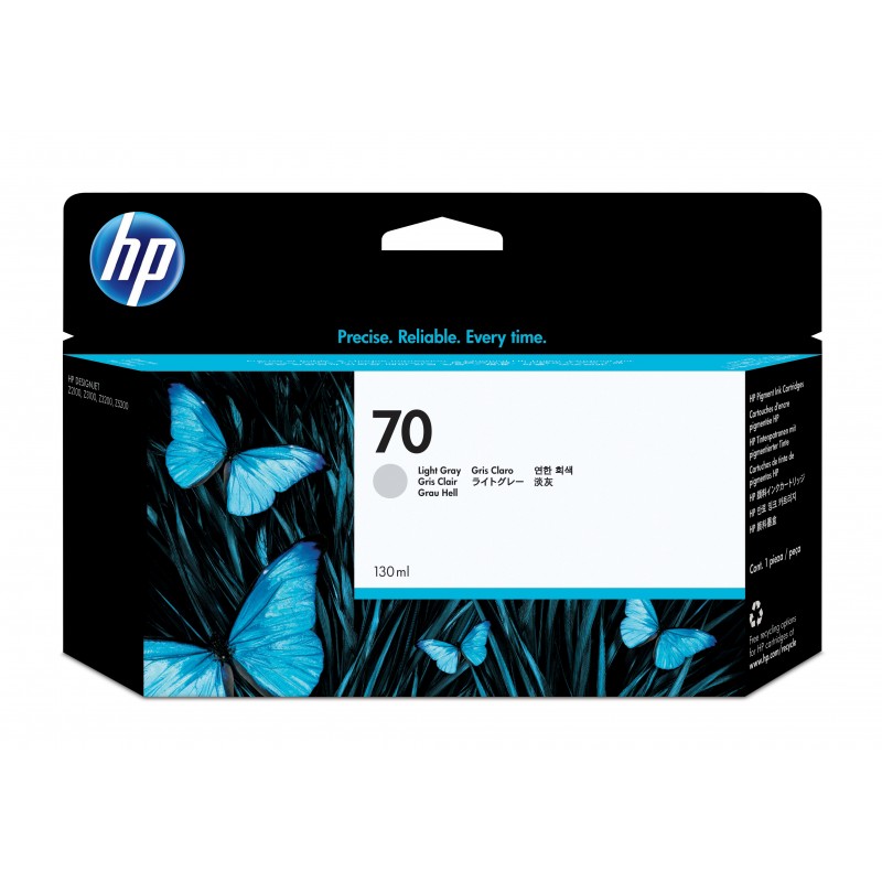 HP - Cartucho de tinta DesignJet 70 gris claro de 130 ml C9451A