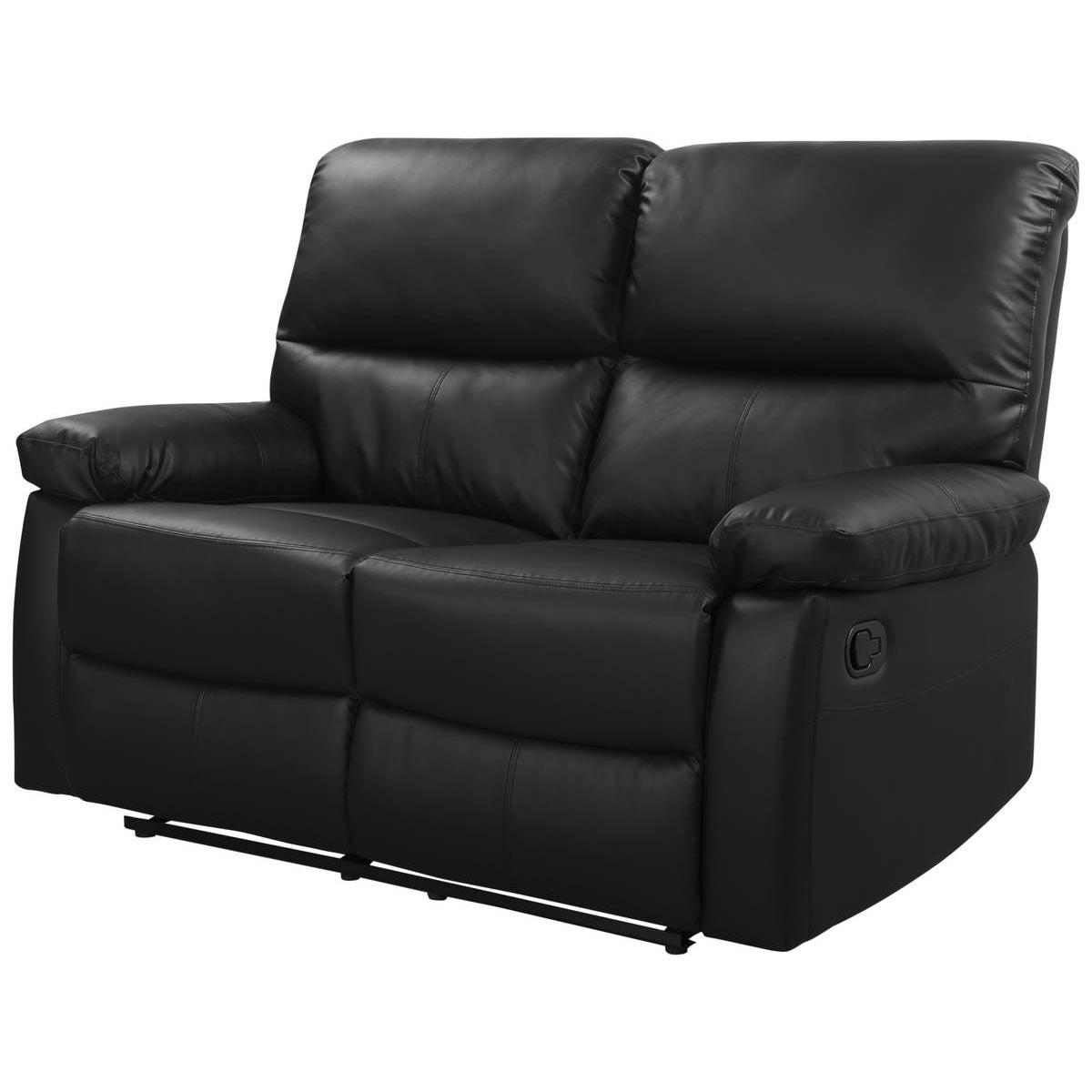 Habitat y Jardin - Sofá reclinable 2 plazas "Lincoln" - Color negro