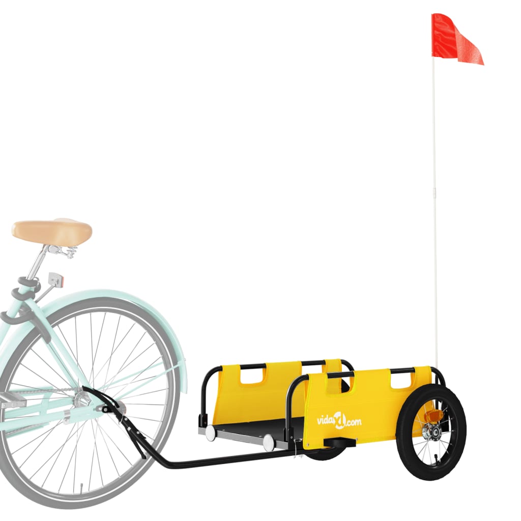 vidaXL Remolque para Bicicletas Carrito para Bici Hierro Tela Oxford Color Amarillo,  Azul,  Gris y mas