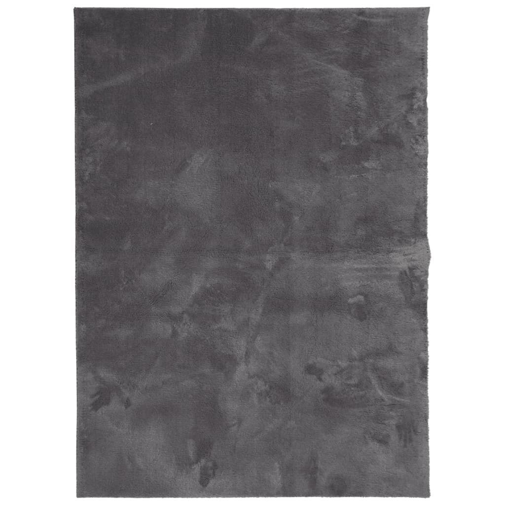 Vidaxl Alfombra de Pelo Corto Suave Lavable HUARTE 160x230 Cm - Color Antracita