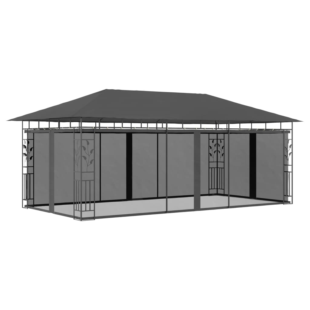 vidaXL Cenador con Mosquitera 6x3x2,73 m Parasol Marquesina Color Taupé,  Antracita, y mas