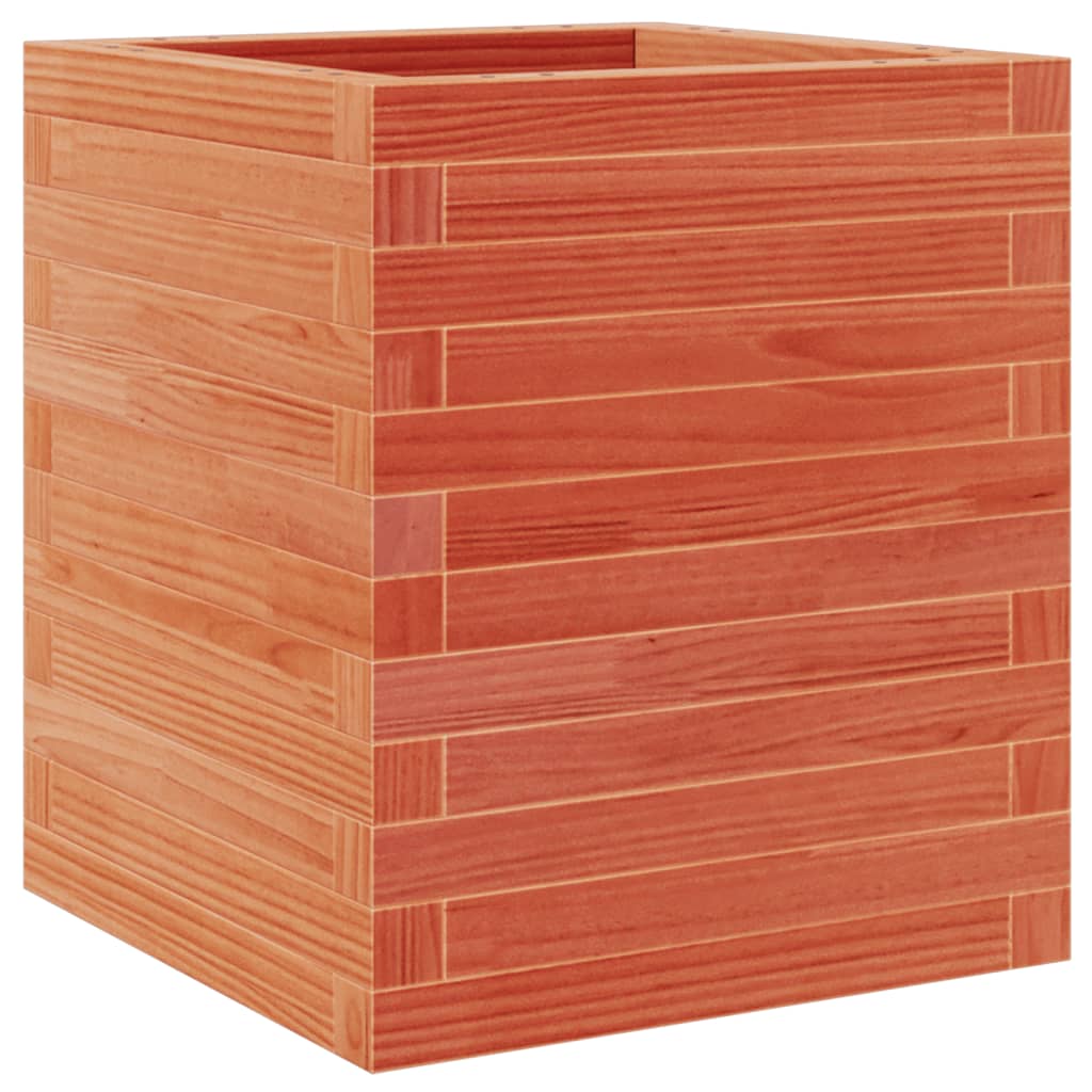 vidaXL Jardinera de madera maciza de pino 40x40x46 cm Color Pino natural,  Blanco,  Marrón cera y mas