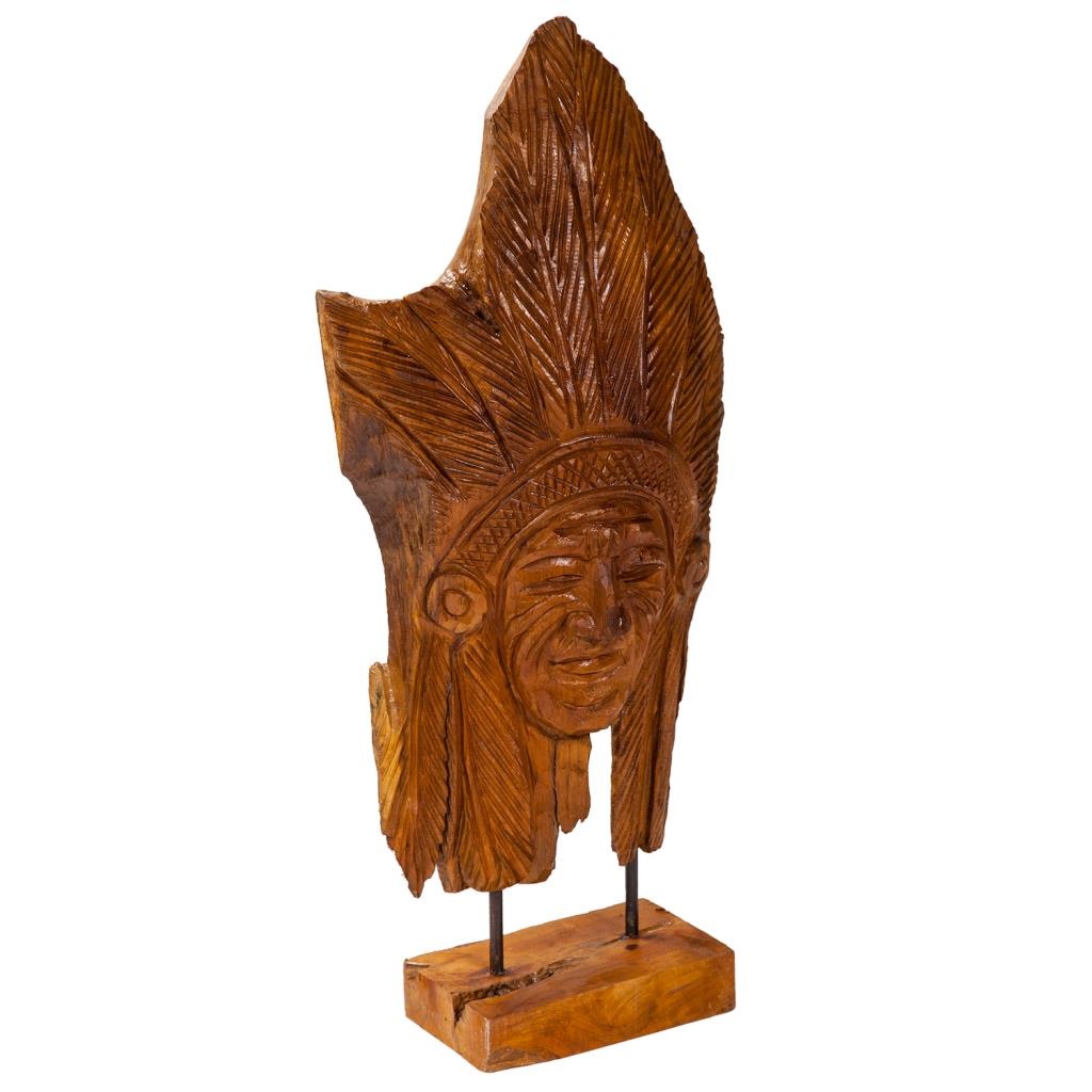 Wonderlust Deco - Figura decorativa indio 30x13x60h cm Marrón 30,x13x60h cm