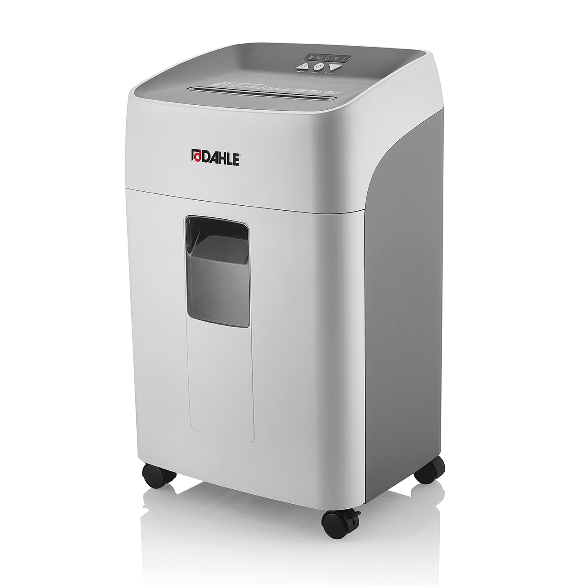 Dahle 504P Deskside, Destructor de Documentos P-5 de Gran Capacidad, Potente Motor para 15 Hojas, Tiempo de Funcionamiento prolongado, Bandeja extraíble, sin Atascos para el hogar y la Oficina.