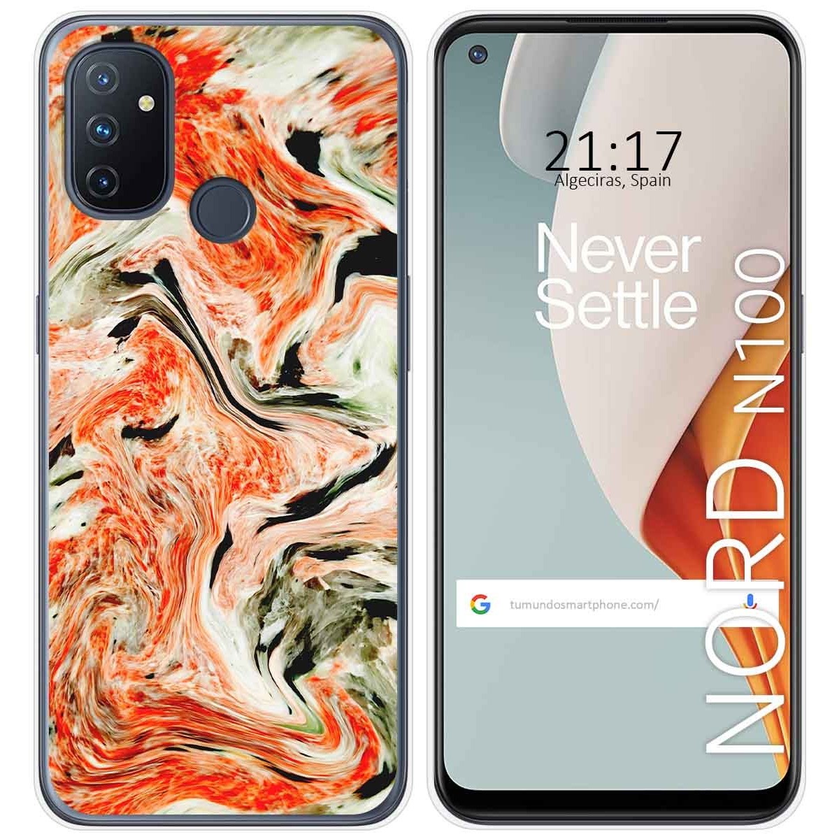 Tumundosmartphone Funda Gel Tpu para Oneplus Nord N100 diseño Mármol 12 Dibujos