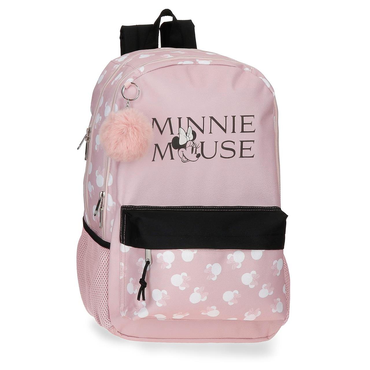 Mochila dos compartimentos Disney Minnie heads 44cm Nude