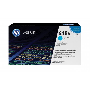 Cartucho de toner original LaserJet HP 648A cian