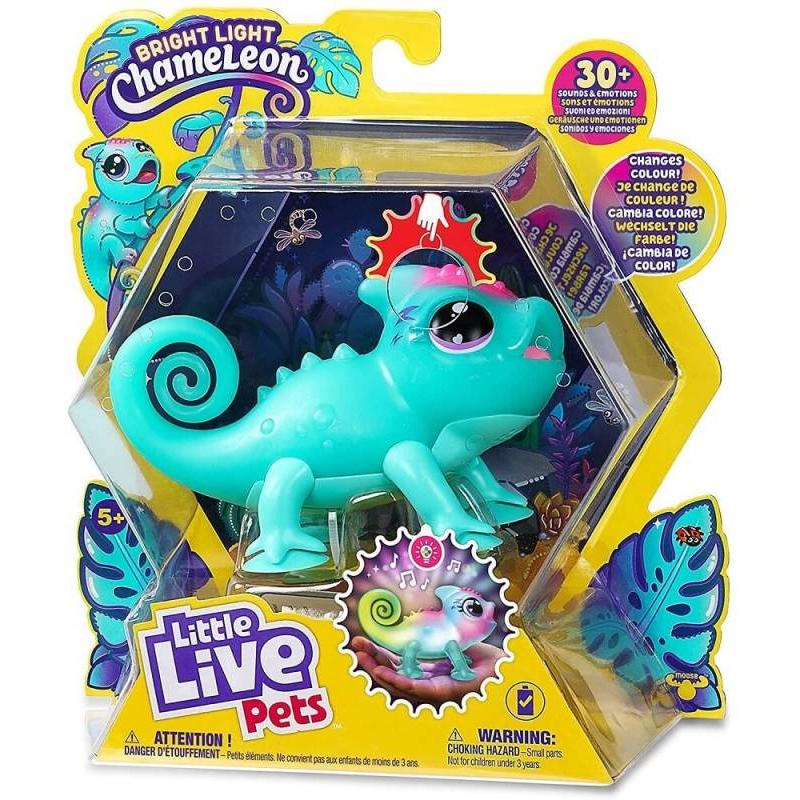 Famosa Little Live Pets Sunny Camaleón Luminoso con 30 Sonidos y Modos de Juego de Alimentación y Diversión