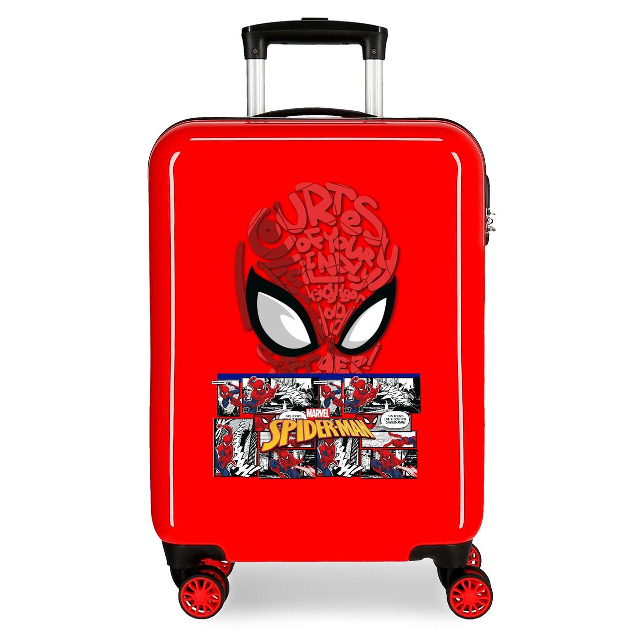 Marvel Spiderman Maleta De Cabina ABS Rígida Spiderman Comic Rojo