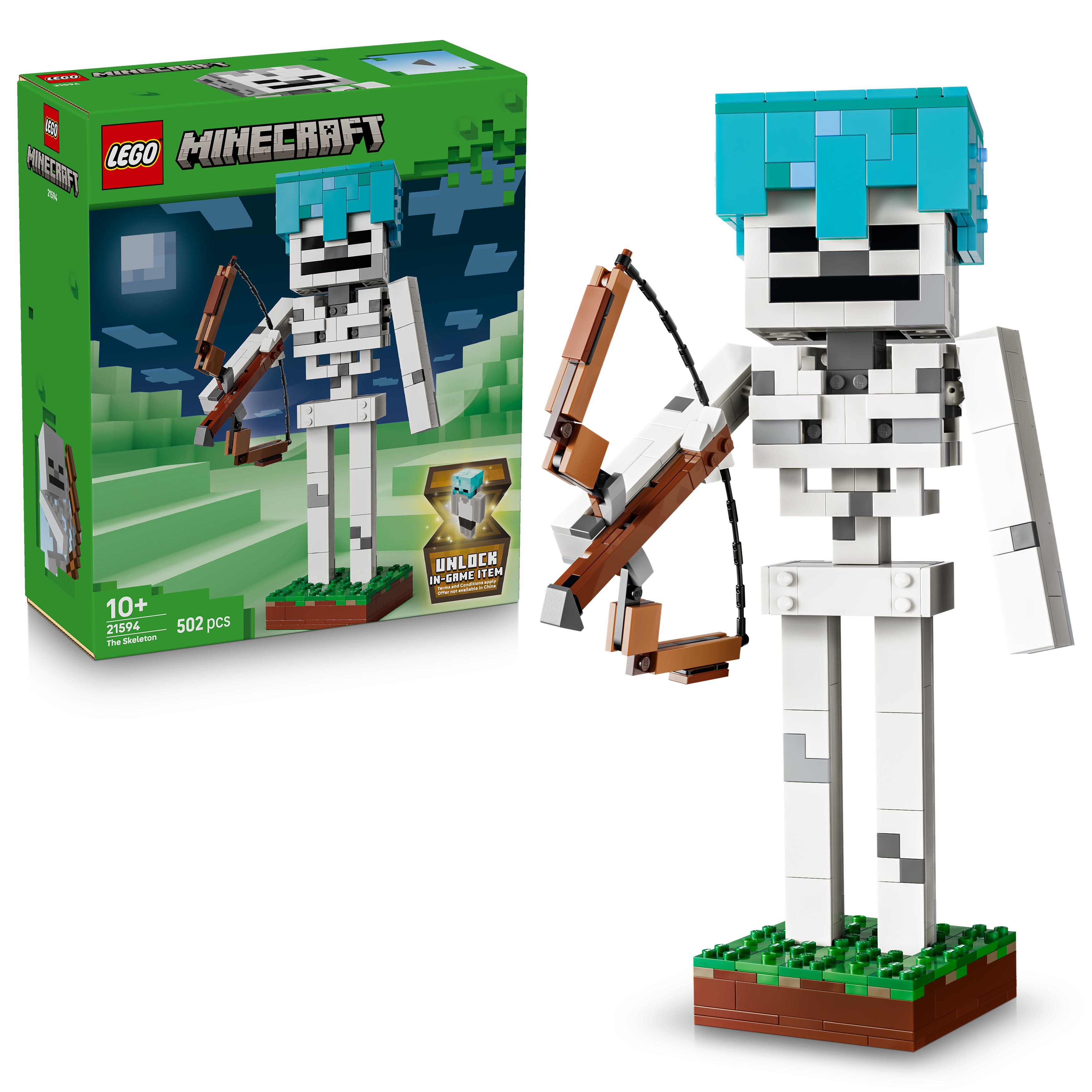LEGO® 21594 Minecraft El Esqueleto de Juguete – Figura Articulada con Accesorios