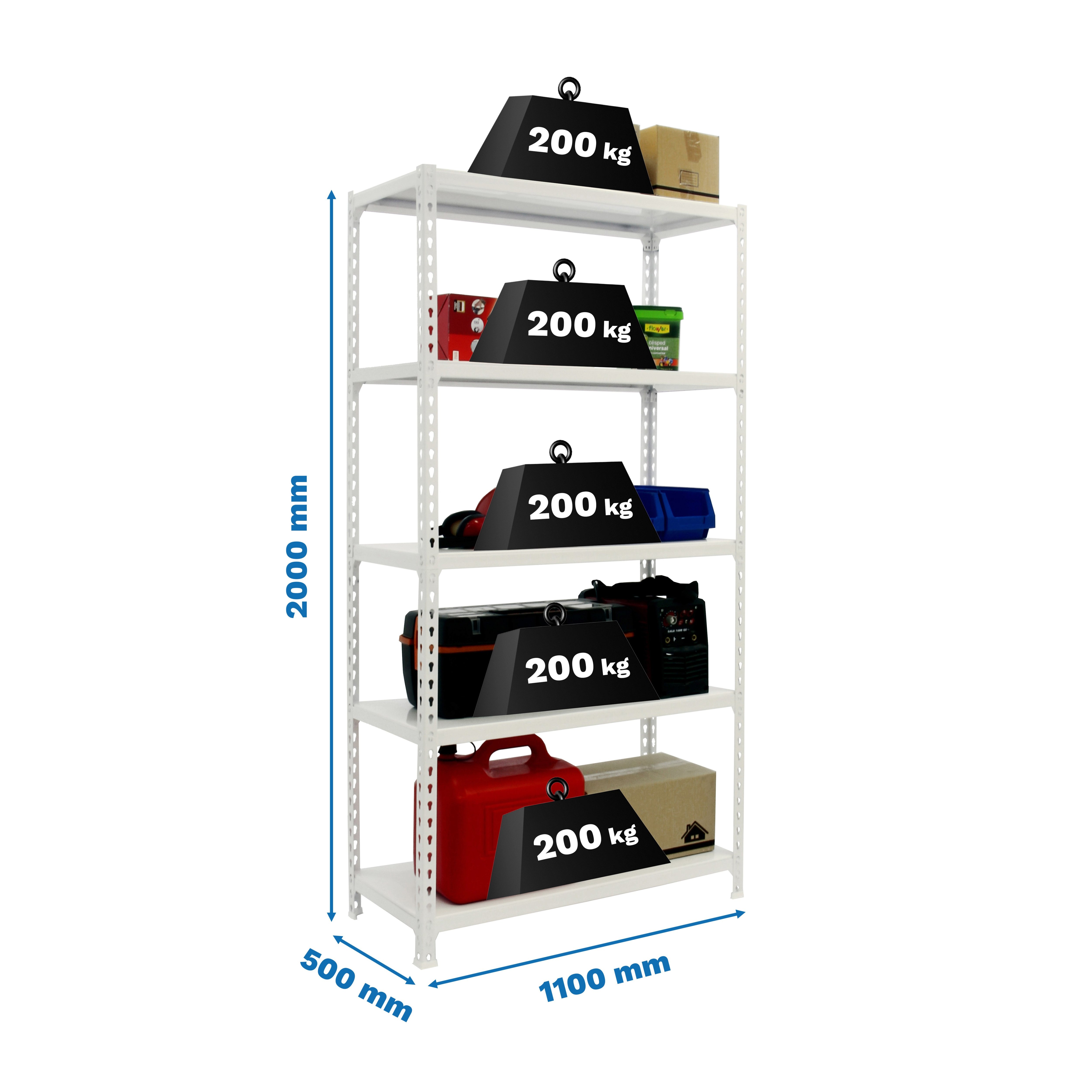 Estantería SIMONRACK Simonclick superplus 5/500 blanco/blanco