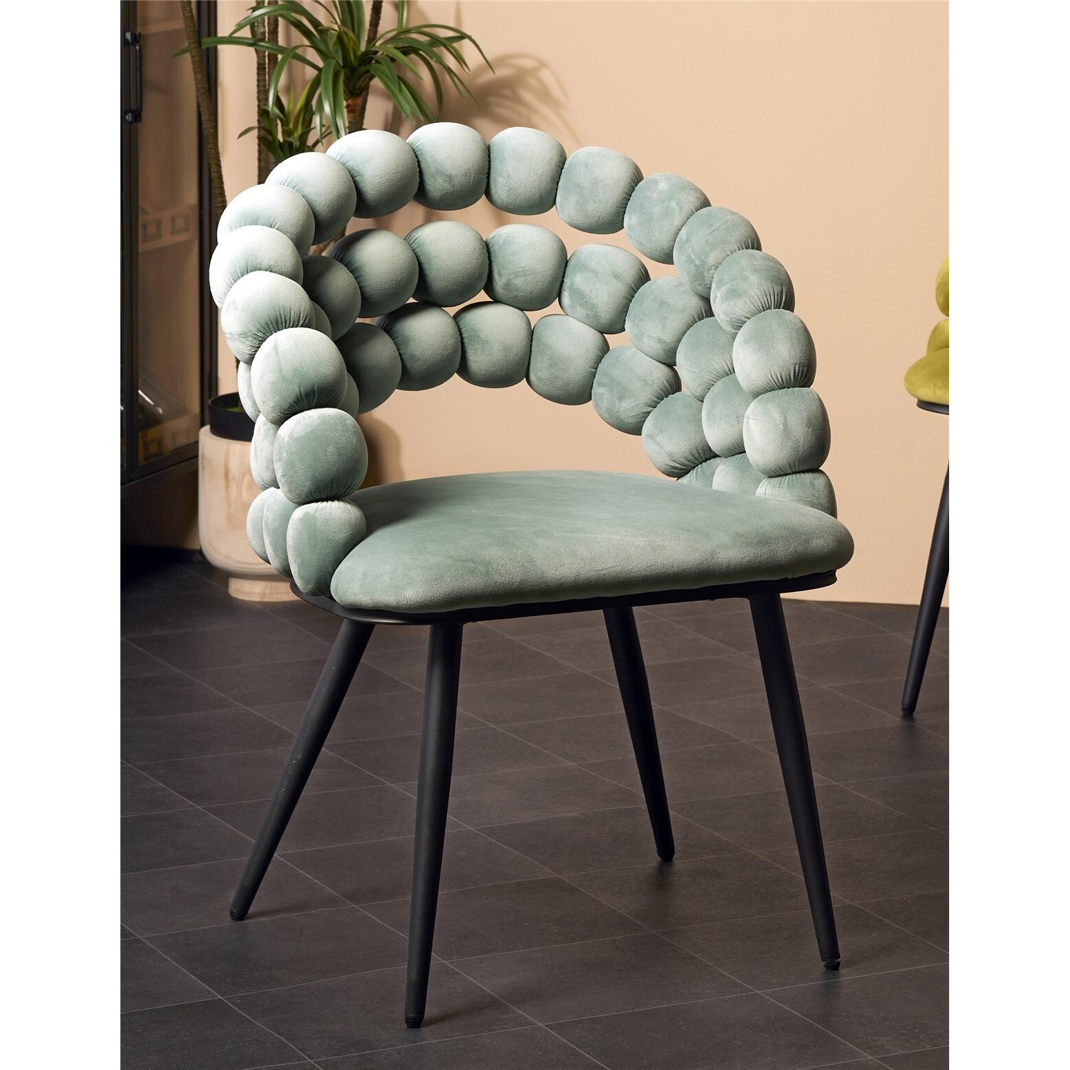 Silla nimpha terciopelo azul c/patas negras 62x60x80 cms. El mejor complemento para tu hogar.