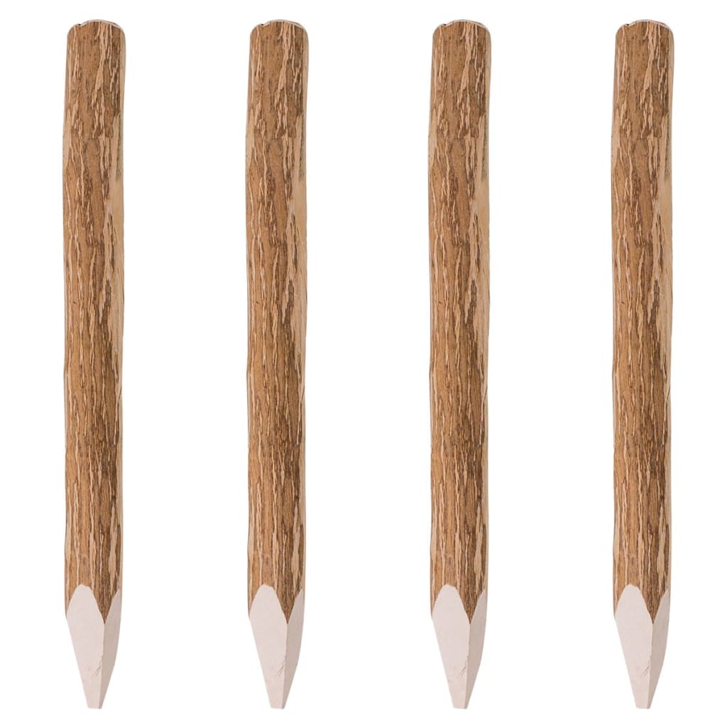 vidaXL Postes de valla puntiagudos 4 uds madera de avellano 90 cm