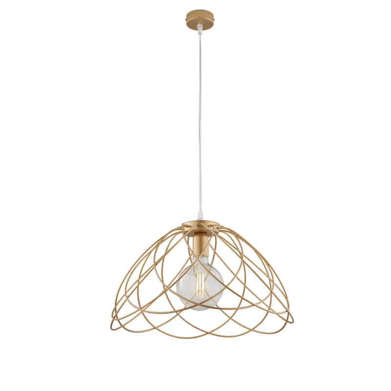 Lámpara de araña Pagoda en hierro lacado en oro con dec. Oro antiguo con cable eléctrico regulable 1 luz 132 Ø45 BL298-S1-ORO - Belight