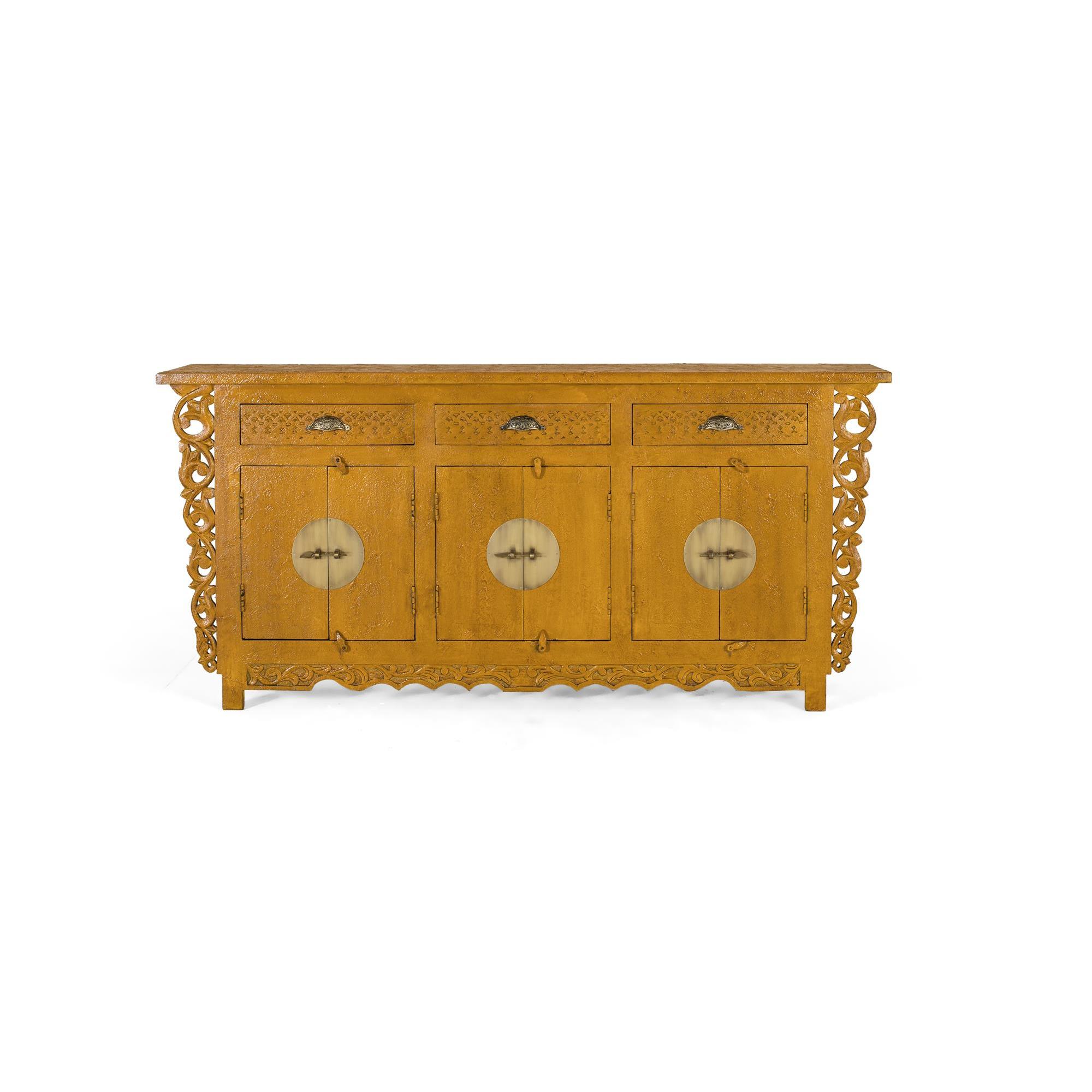 Aparador con 6 puertas y 3 cajones en madera de mango