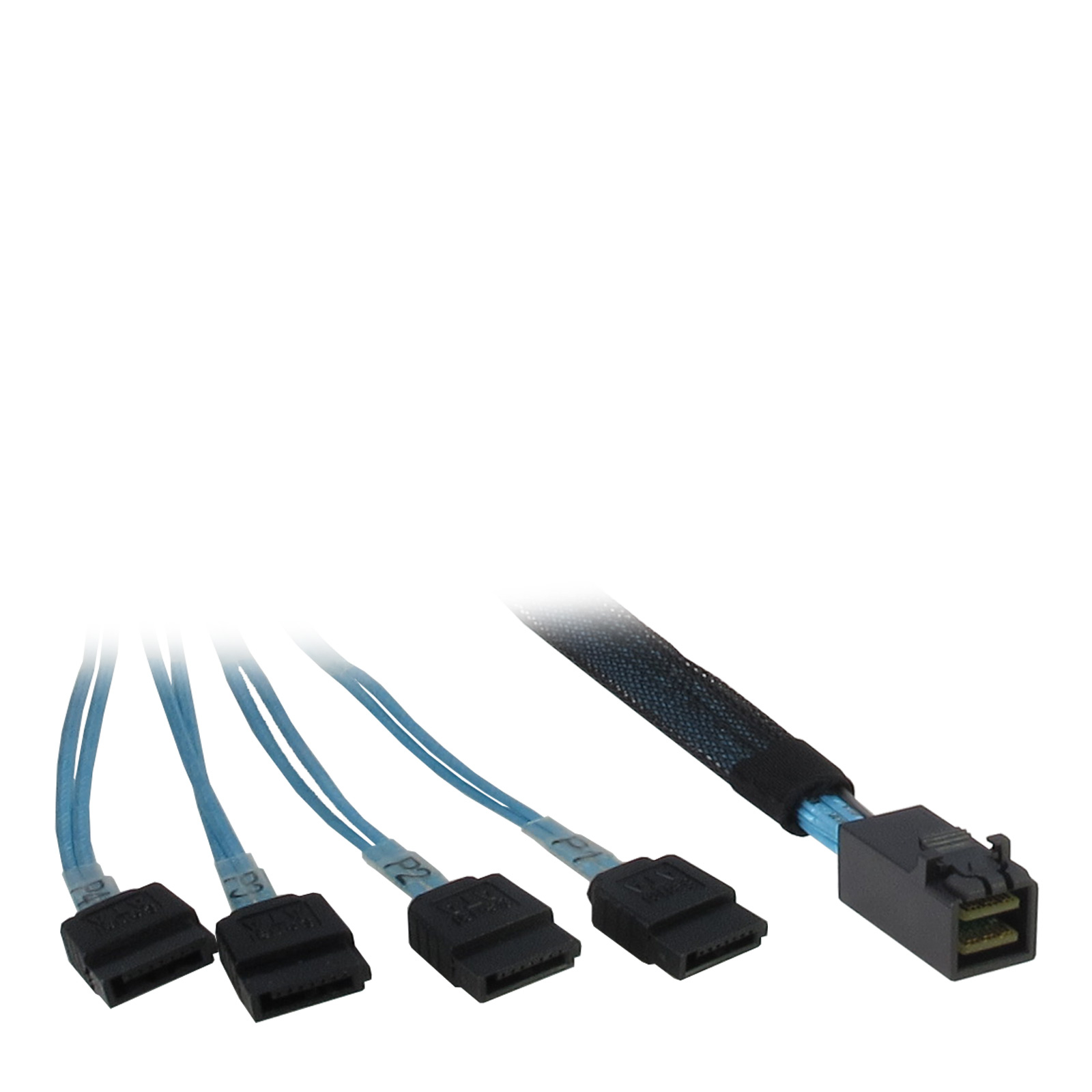Inter-Tech 0.5m SFF 8643/4x SATA 0,5 m Negro, Azul