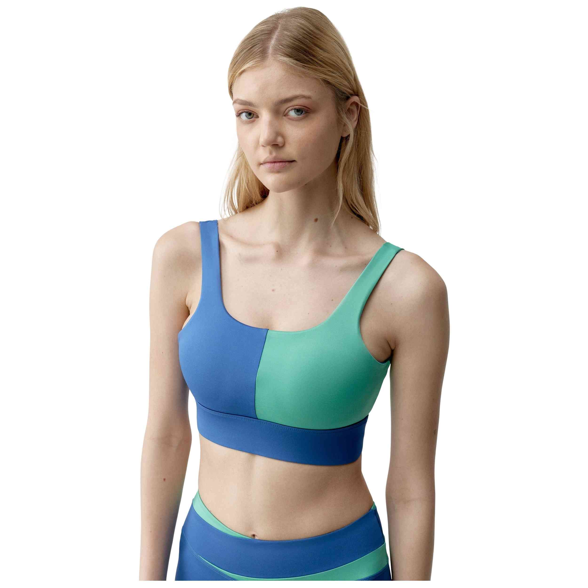 Top Born Living Yoga modelo SS26CS15-B para Mujer en color Azul