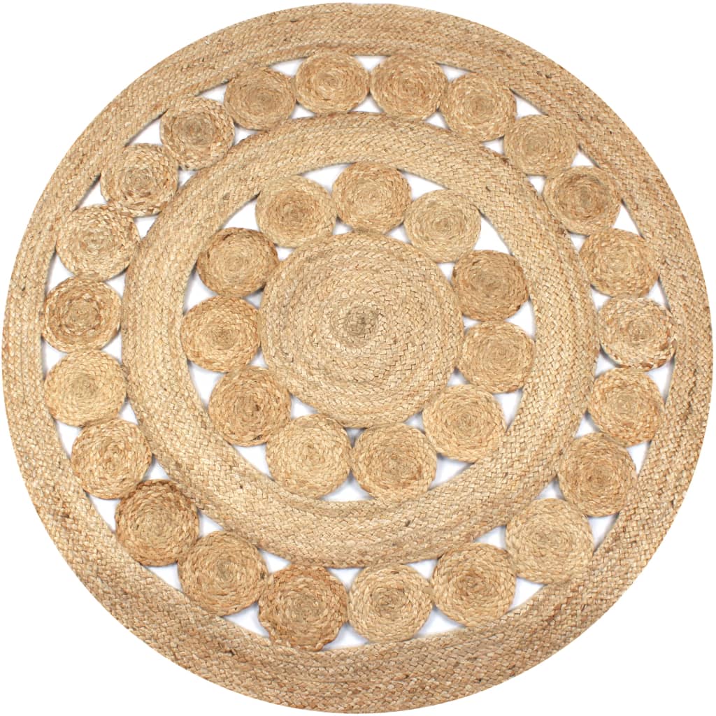 Vidaxl Alfombra Redonda de Yute Trenzado 90 Cm