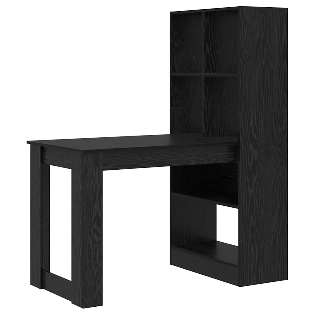 vidaXL Escritorio Roble Negro 122 x 67 x 145 cm Madera de ingeniería