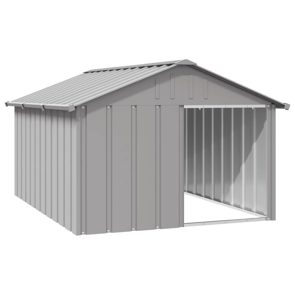 vidaXL Casa para Perros Acero Galvanizado Cachorros Caseta Exterior Color Gris,  Antracita, y mas