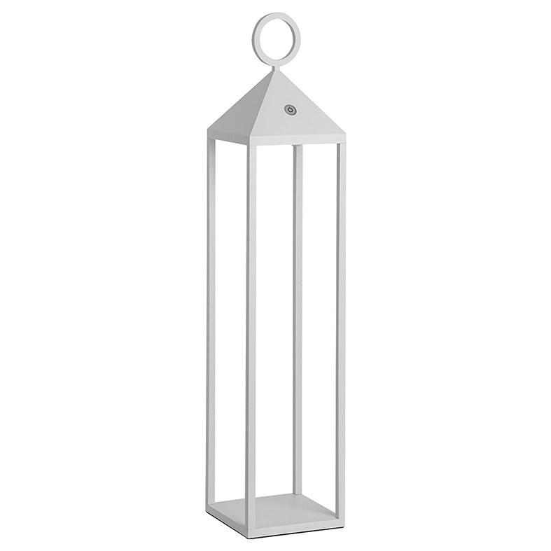 Moderna linterna LED Pic Nic 2,2W IP54 recargable y regulable h. 67 cm blanco - ROSSINI ILLUMINAZIONE