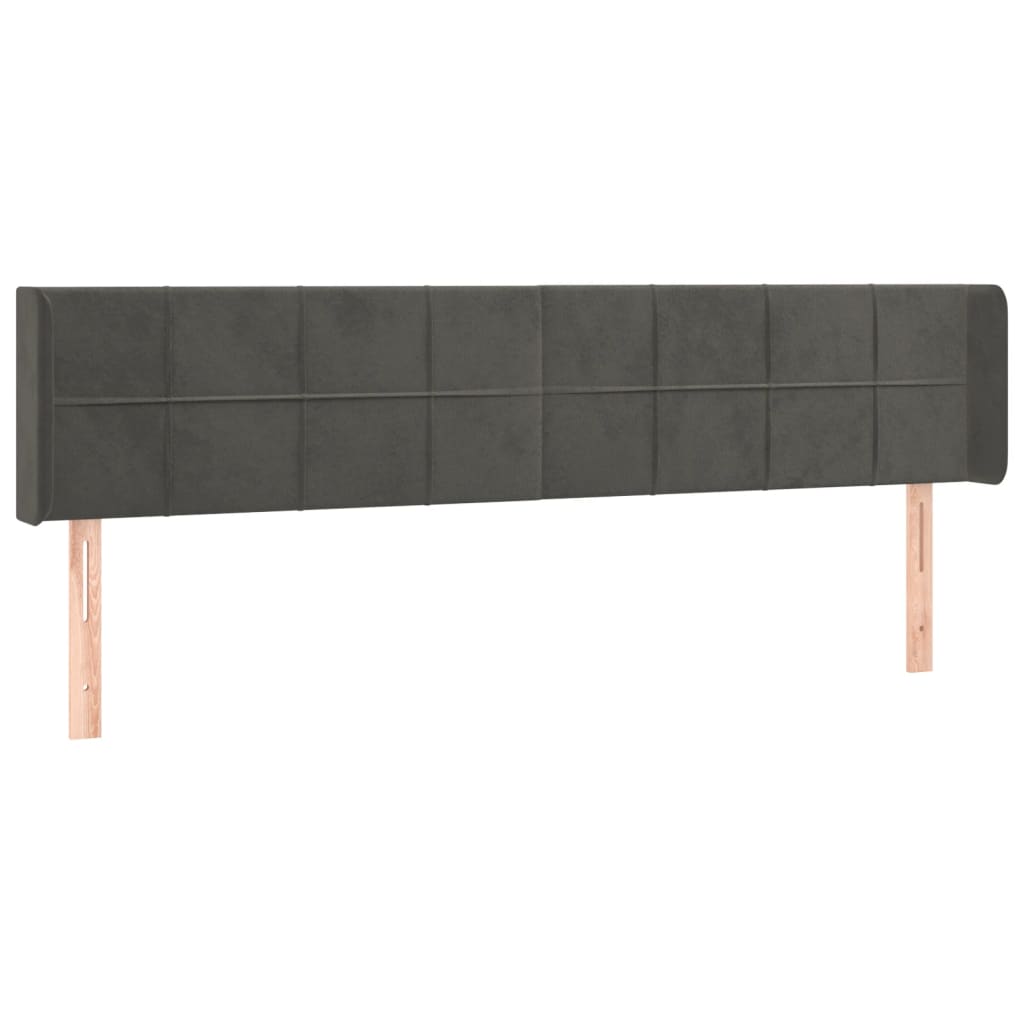 vidaXL Cabecero con LED de terciopelo gris oscuro 203x16x78/88 cm