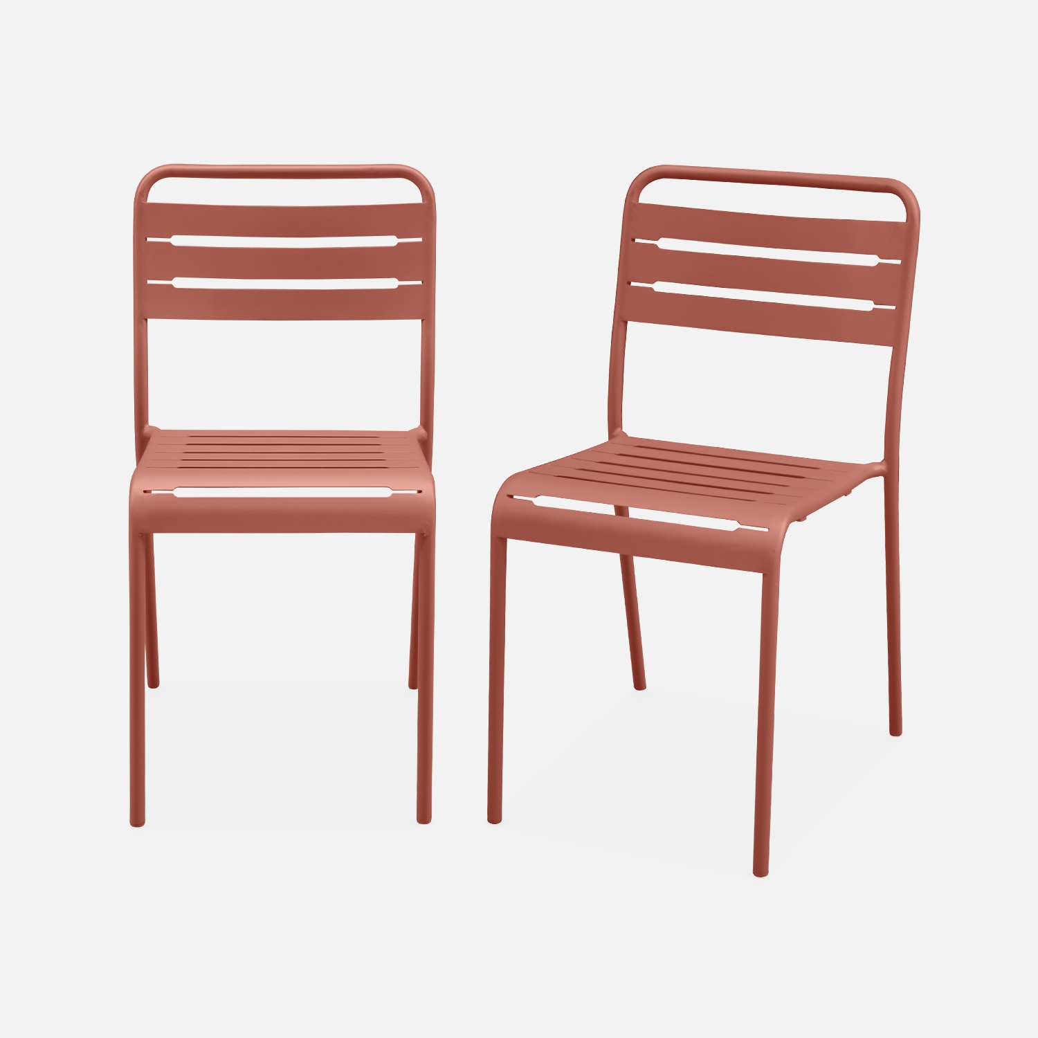 sweeek - Silla de jardín bistró de acero, set de 2 , Amelia , 44x52x79