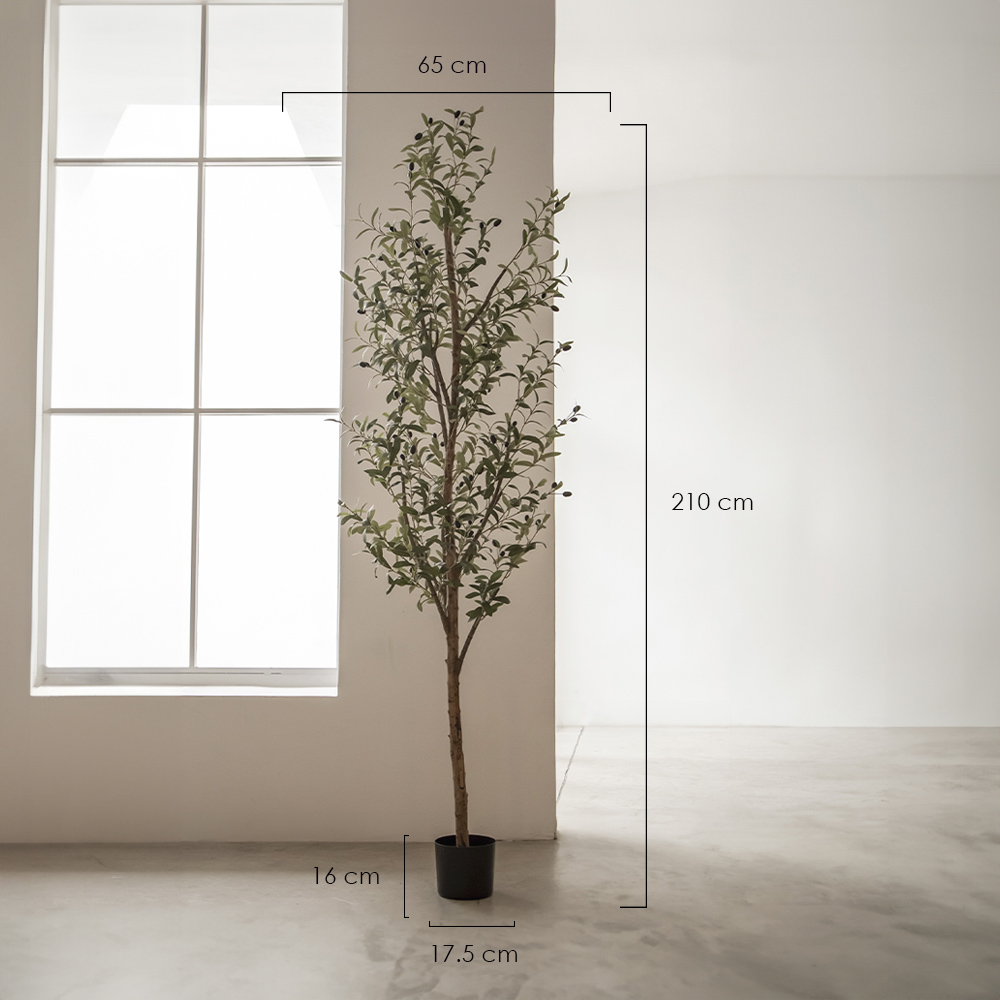 Planta artificial MAIA SHOP árbol Olivo minimal Artificial. Decoración hogar. Decoración oficina, hoteles, eventos, bodas. Disponible en varios tamaños: Altura de 105 cm, 150 cm, 180 cm y 210 cm