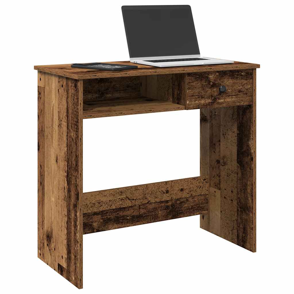 vidaXL Escritorio de madera contrachapada 80x40x75 cm en color Roble ahumado/Negro/Marrón roble y más | estructura resistente ideal para salón dormitorio o estudio