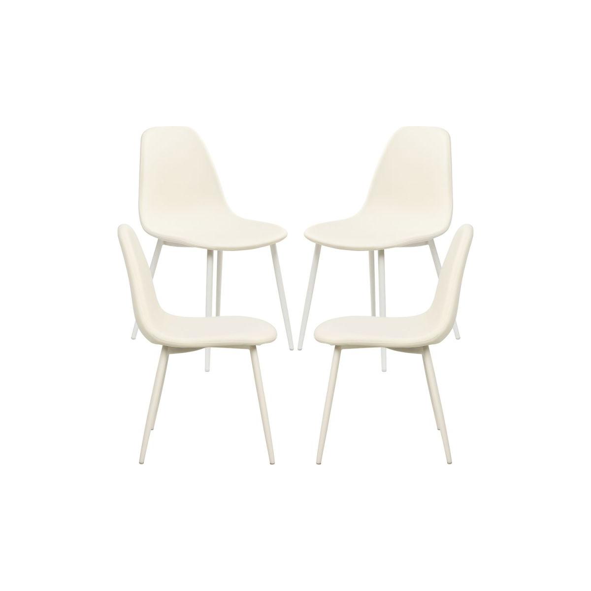 Regalos Miguel - Packs Sillas Comedor - Pack 4 Sillas White Teok Tela - Blanco