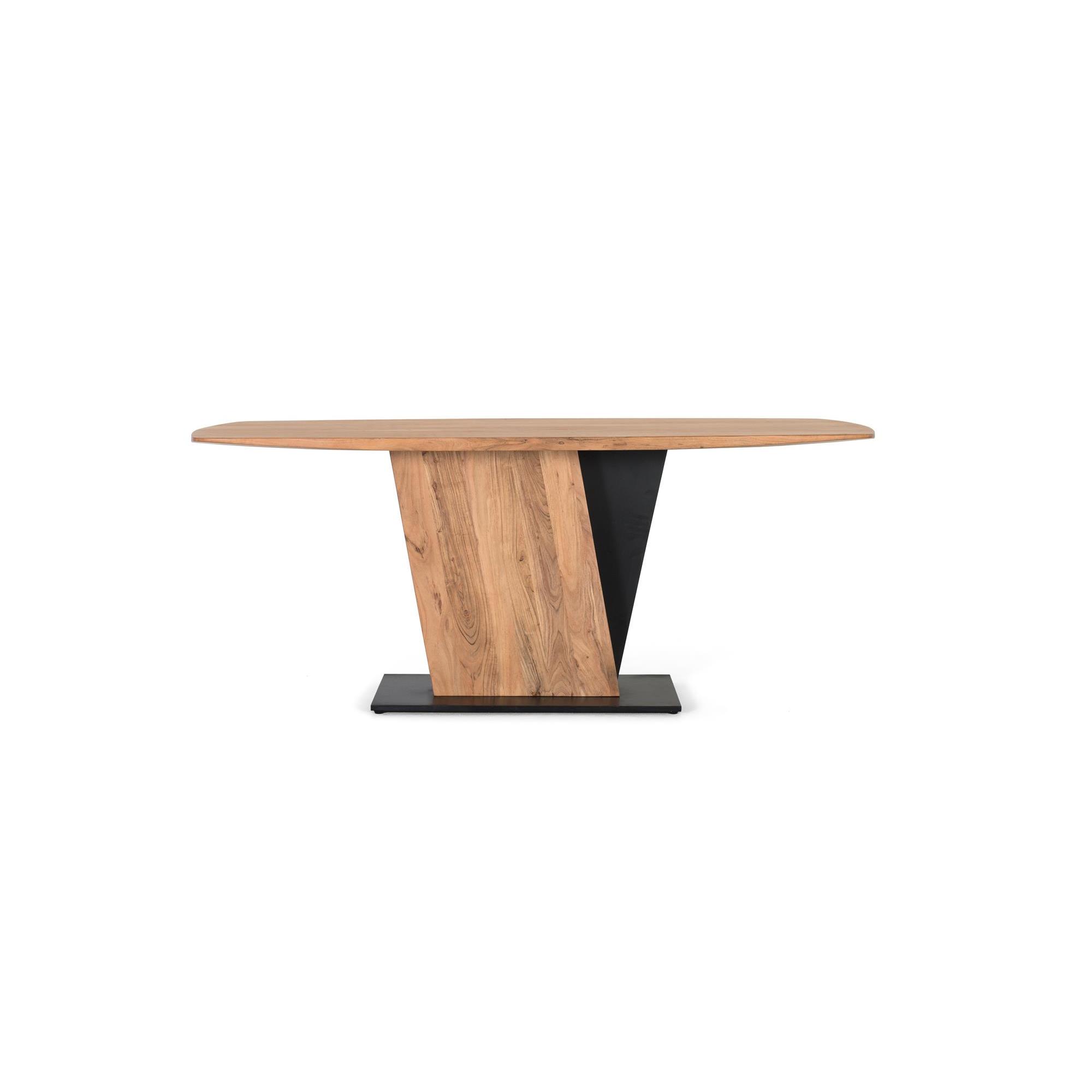 Mesa de comedor de madera maciza de acacia