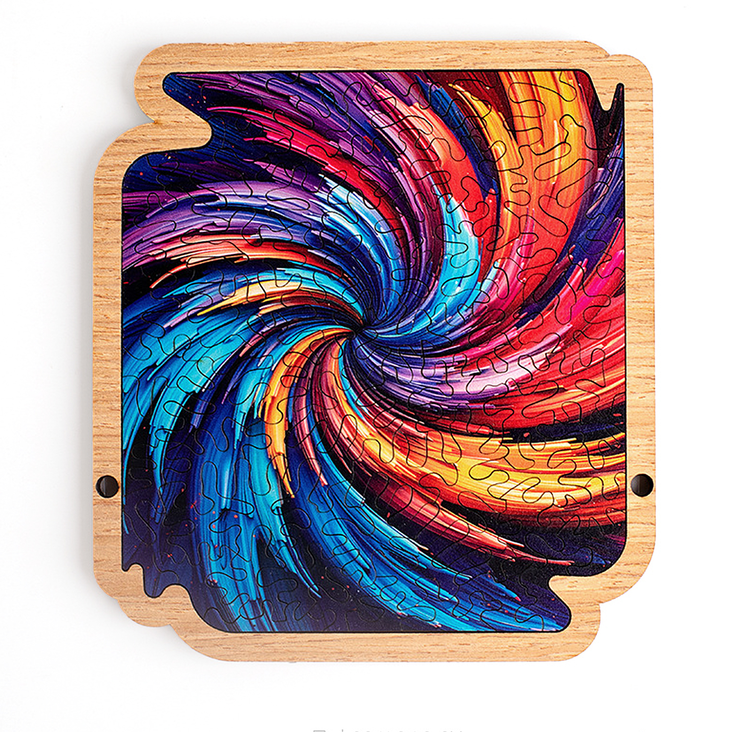 DAM. Puzle y marco de madera con 77 piezas. Diseño Tornado colorido. 13x1x14cm.