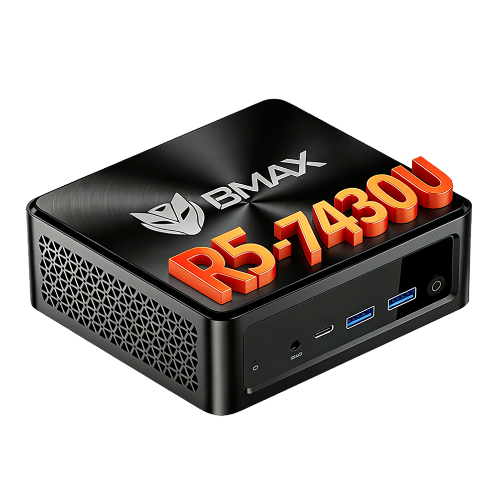 Mini PC BMAX B7A Pro AMD Ryzen 5 7430U 16GB DDR4 + 512GB SSD NVMe M.2 ampliable WiFi 6 + Bluetooth 5.2 Windows 11 Pro ordenador compacto