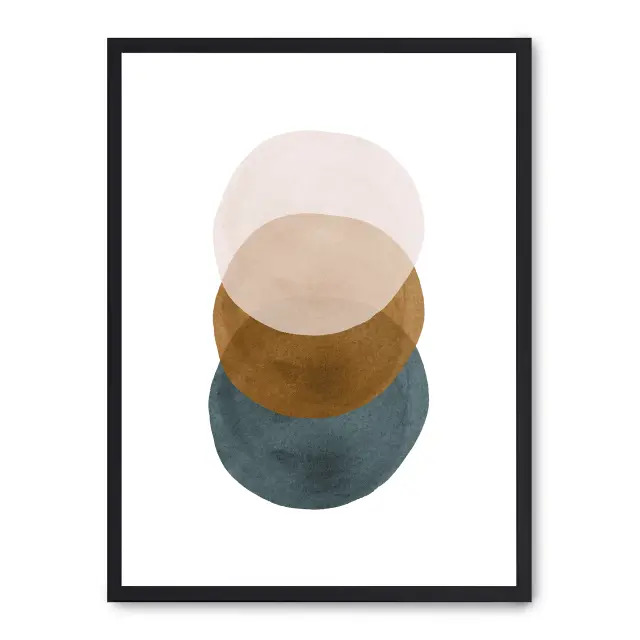 Cuadro earth tones 30x40cm, Póster impreso en papel de primera calidad de 180gr, montado sobre marco de madera MDF acabado en negro., Arte - Pinturas