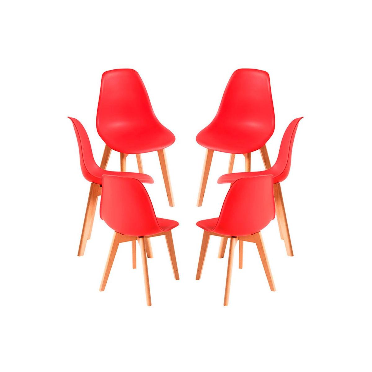 Regalos Miguel - Packs Sillas Comedor - Pack 6 Sillas Kelen - Rojo