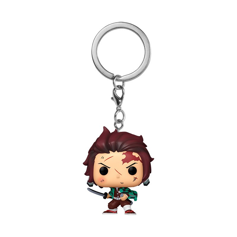 Funko Pop! Keychain: Demon Slayer - Tanjiro - Guardianes de la Noche - Minifigura de Vinilo Coleccionable Llavero Original - Relleno de Calcetines - Idea de Regalo - Mercancia Oficial - Anime Fans