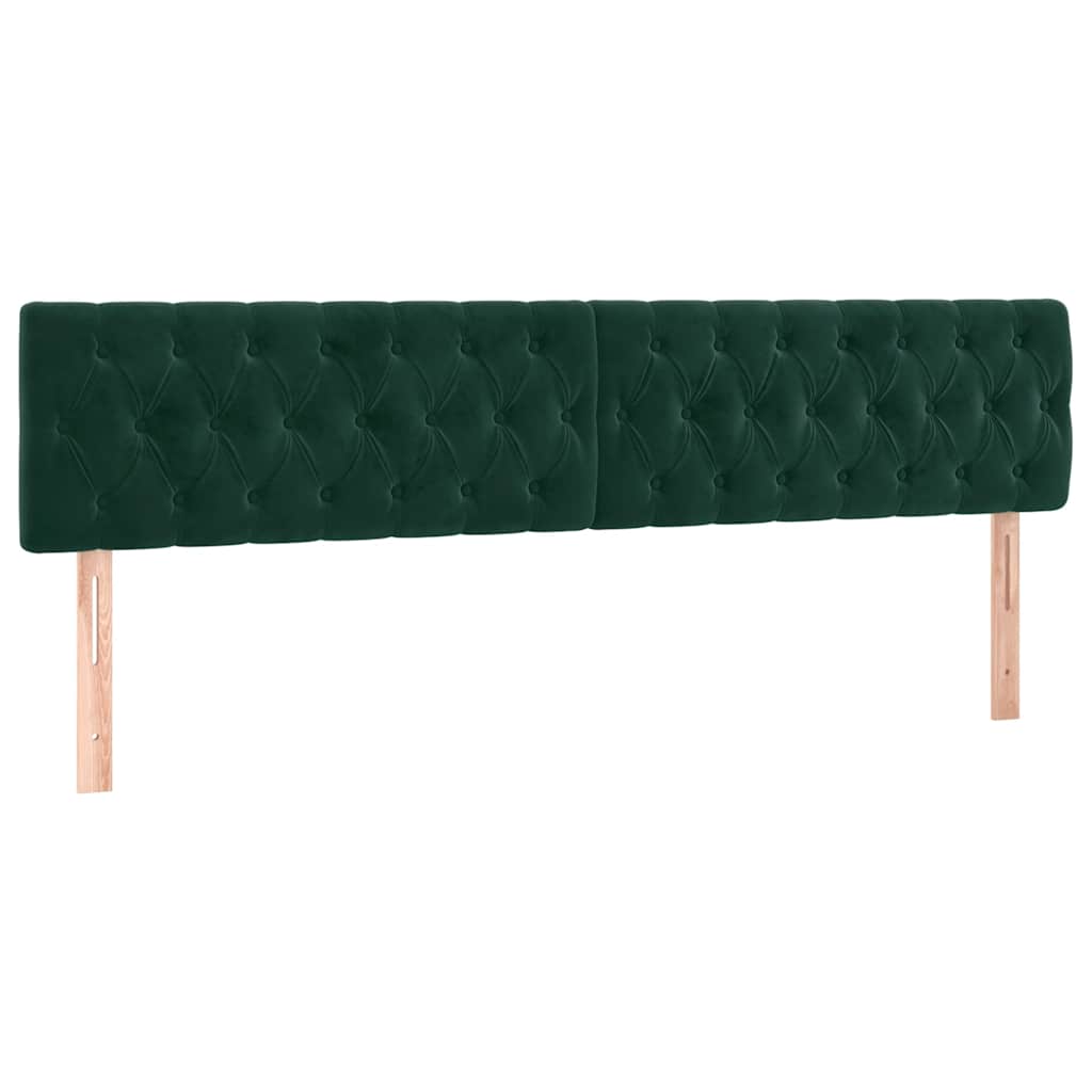 vidaXL Cabeceros terciopelo verde oscuro 180x7x78/88 cm