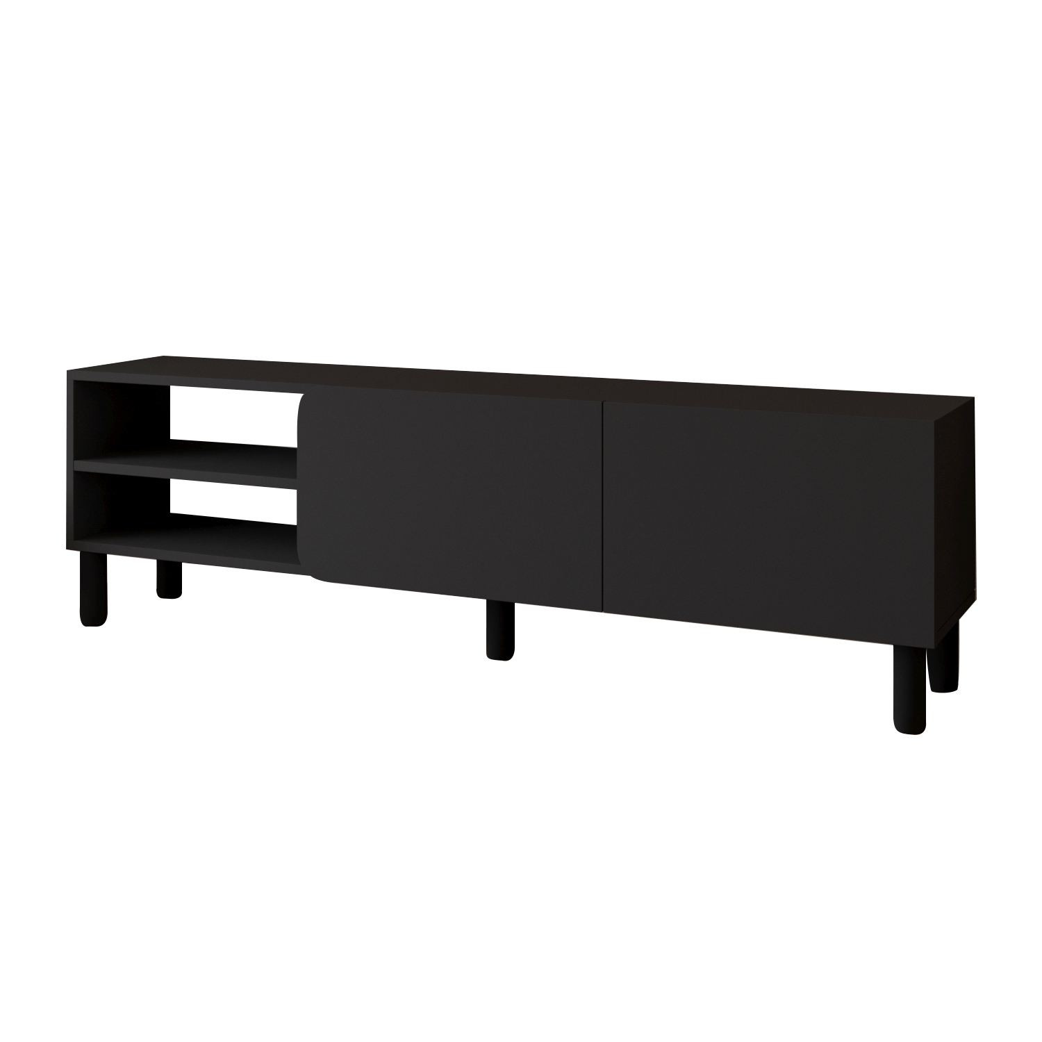Habitat y Jardin - Soporte de TV de madera "River" - 150 x 31,4 x 48,2 cm - Antracita
