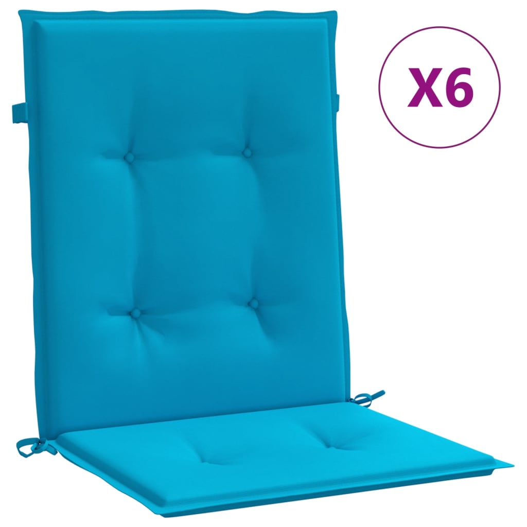 Vidaxl Cojín Silla Jardín Respaldo Bajo Pack 6 Uds Tela Oxford Antracita