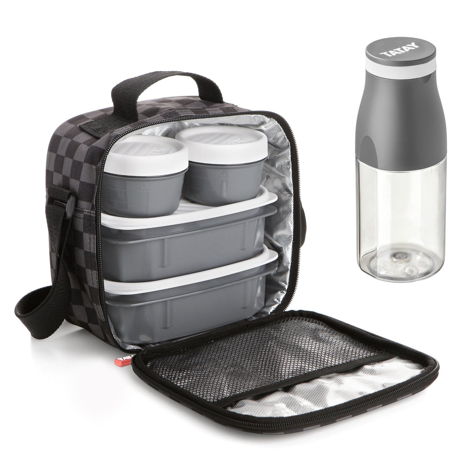 TATAY Kit Bolsa Térmica Porta Alimentos Urban Food y Botella Urban Drink. Chess