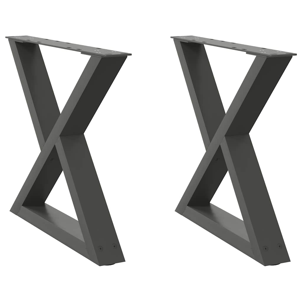 vidaXL Patas para mesa de centro (2 unidades) 60 x (42-43,3) cm, acero